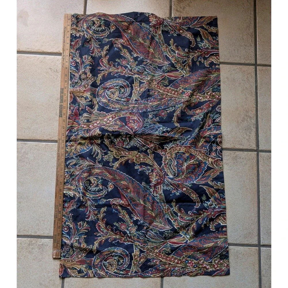 Vintage Royal Blue Paisley RALPH LAUREN King Size Pillow Sham 100% Cotton EUC